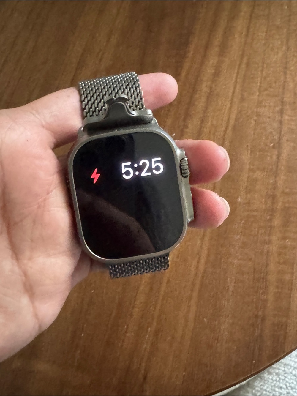 Apple Watch in Dark Gray with Mesh Stainless Steel Band